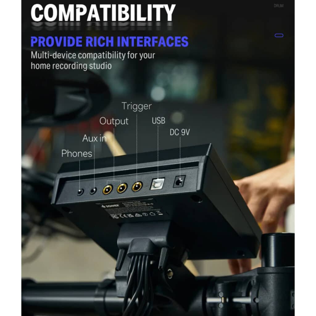 a close-up of a device
Donner DED-200 