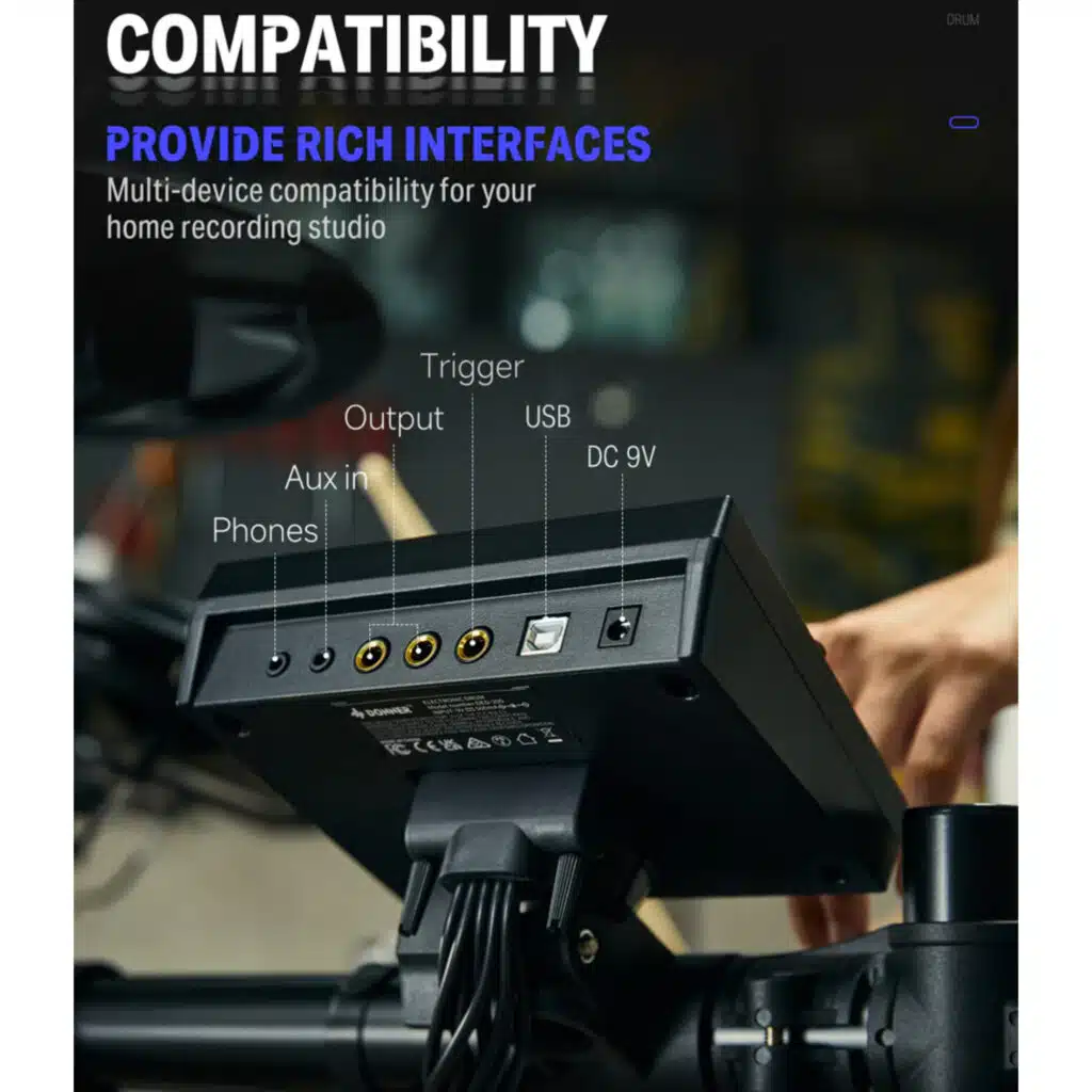 a close-up of a device
Donner DED-200