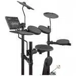 a black electronic drum set