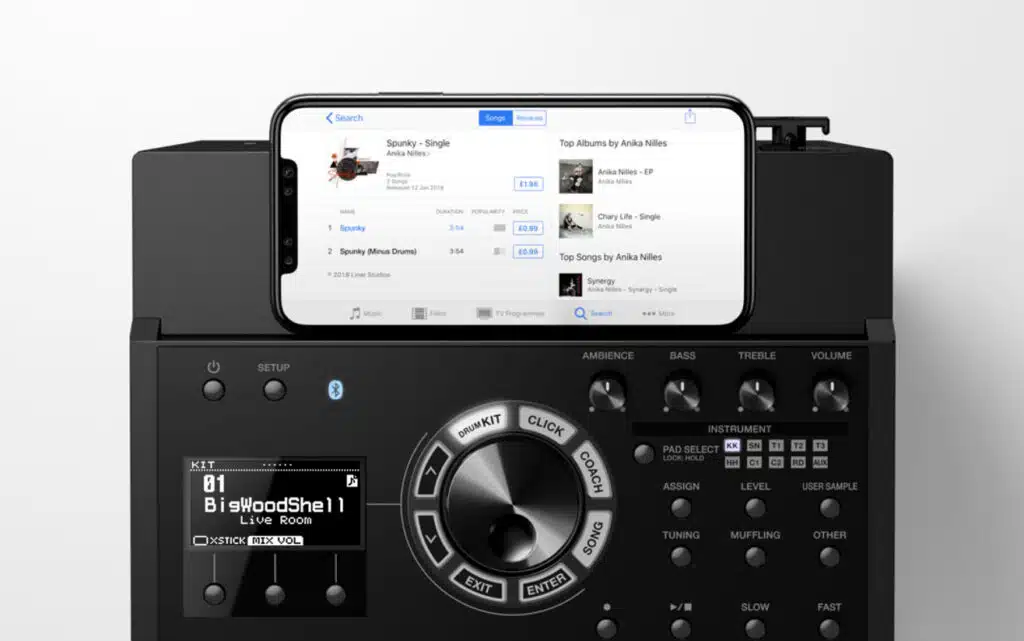 a phone on top of a device
Roland TD-17KVX2