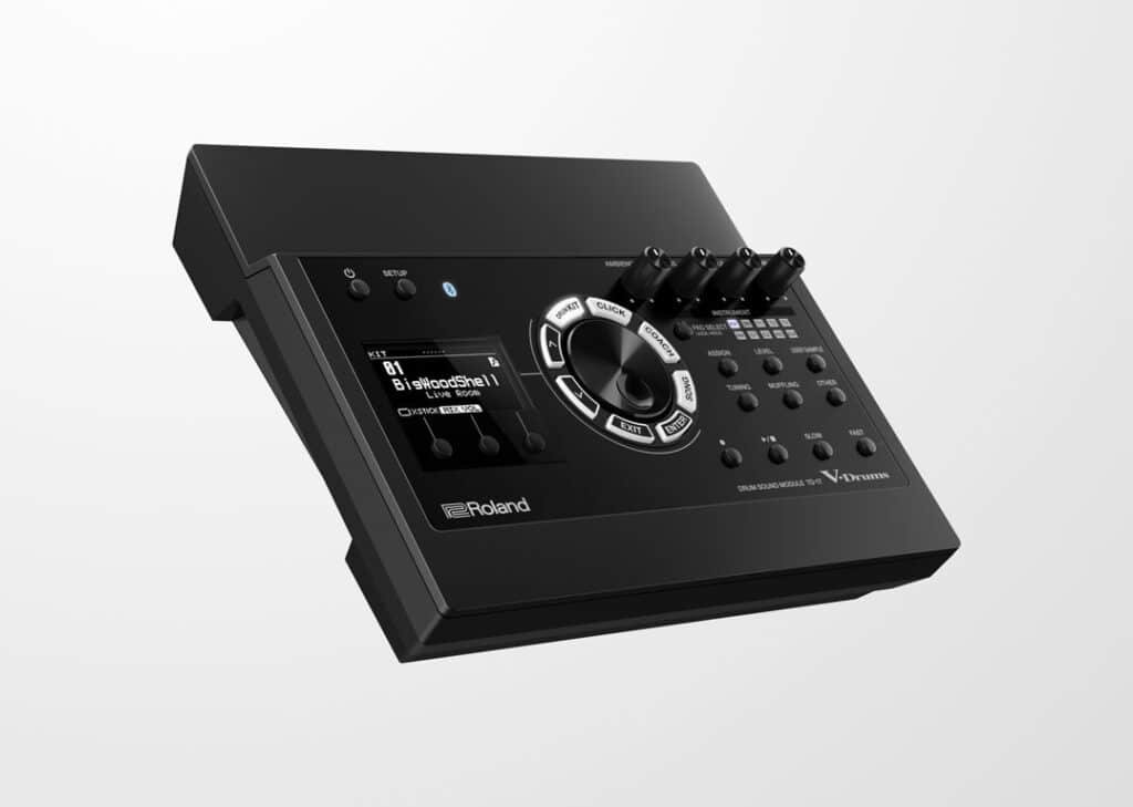 a black electronic device with dials and buttons
Roland TD-17KVX2