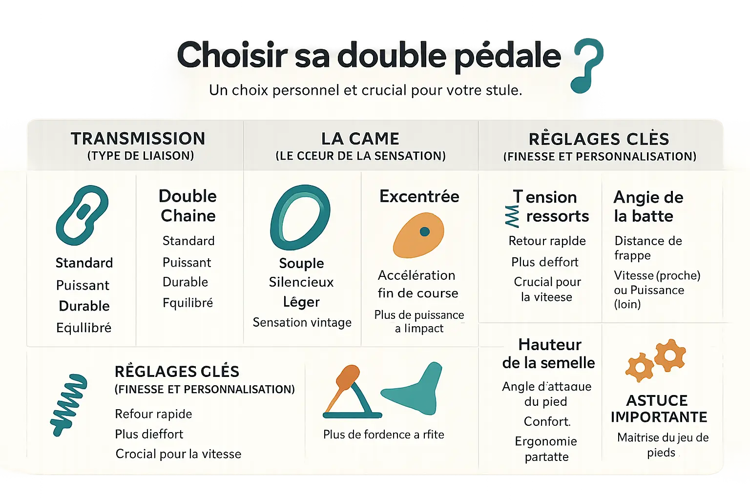 Choisir sa double pédale de batterie