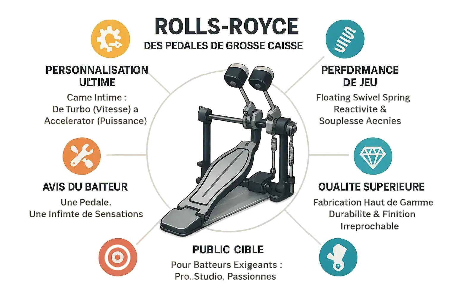 DW 9002 Double Pedal : la Rolls-Royce des pédales de grosse caisse