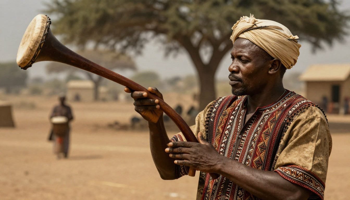Homme jouant du djembé