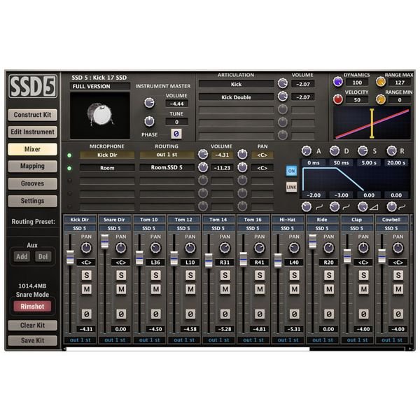 Mixeur du logiciel Steven Slate Drums 5
