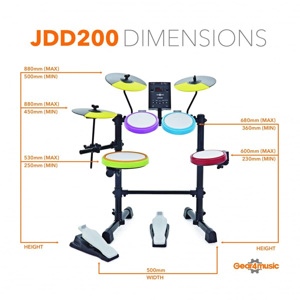 Module de la Digital Drums 200 de Gear4music et ses commandes