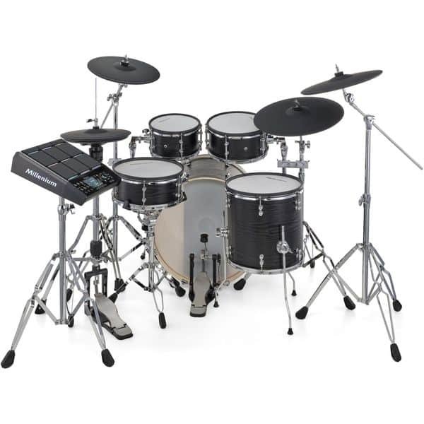 Kit Millenium MPS-1500 vu de l arriere avec module Nexus et double pedale