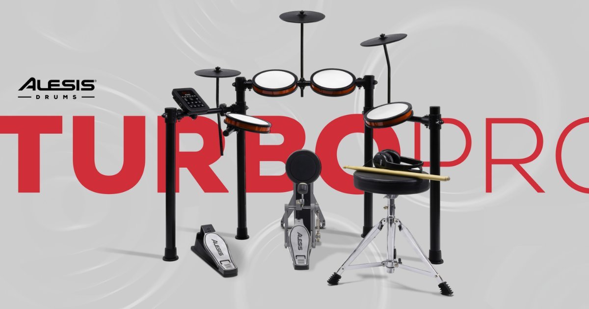 Alesis Turbo Pro Kit : batterie électronique débutant avec Bluetooth, siège, casque et baguettes