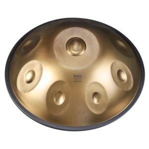 Sela NOMO Handpan D Kurd SEHP401 vu du dessus, finition or
