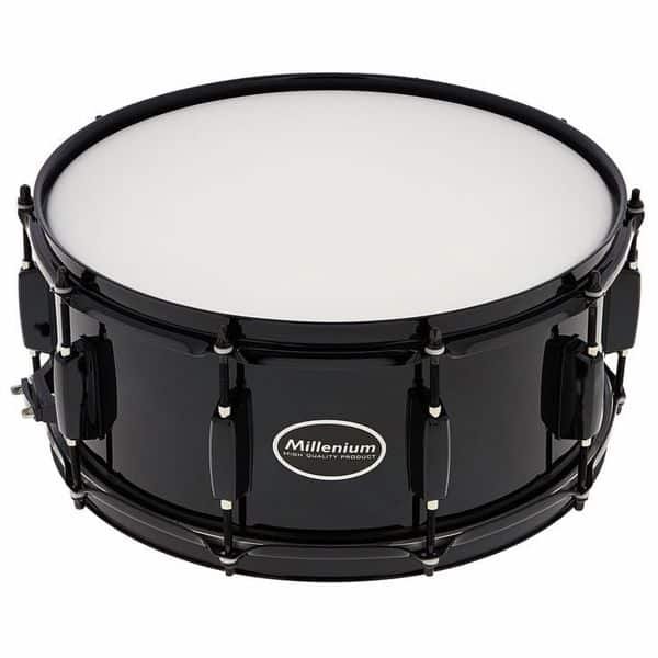 Caisse claire Millenium Black Beast 14x6 noire vue de face