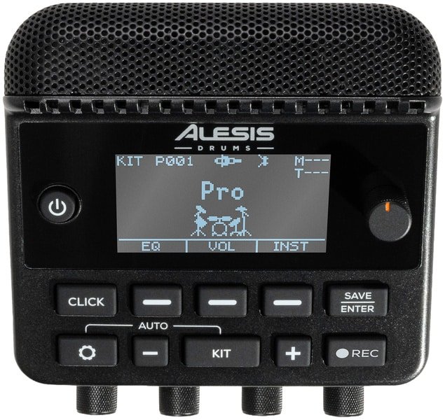 Alesis Kitstream vu de dessus : grille du micro stéréo intégré, écran et clavier