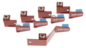 DDrum Red Shot Trigger Set : 4 triggers de caisse claire/tom et 1 trigger de grosse caisse rouges avec embase jack