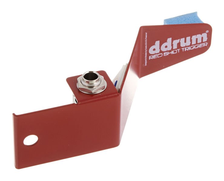 Trigger Red Shot vu de face : embase jack 6,35 mm et logo ddrum Red Shot Trigger