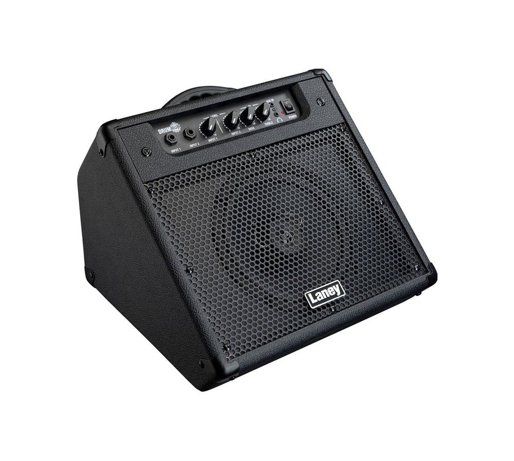 Panneau de commandes du Laney Drumhub DH-40 : 2 canaux, EQ, aux, casque