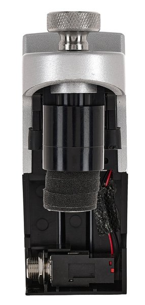 Intérieur du DT-10K vu de face : long capteur gainé de mousse au-dessus de la prise jack