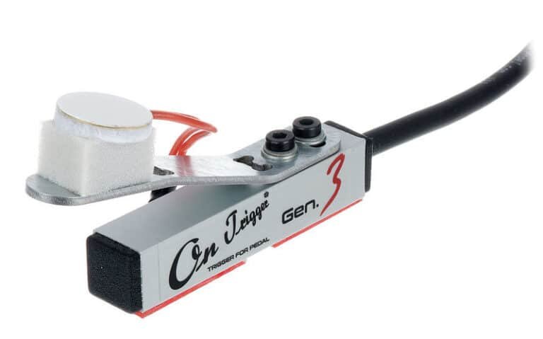 Boîtier en aluminium On Trigger Gen. 3 « Trigger for pedal » et sa pastille de capteur sur mousse