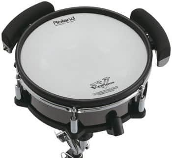 Pad Roland V-Drums vu de dessus avec deux BT-1 fixés sur le cerclage