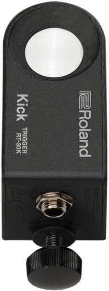 Dessous du Roland RT-30K : sortie jack et molette de serrage