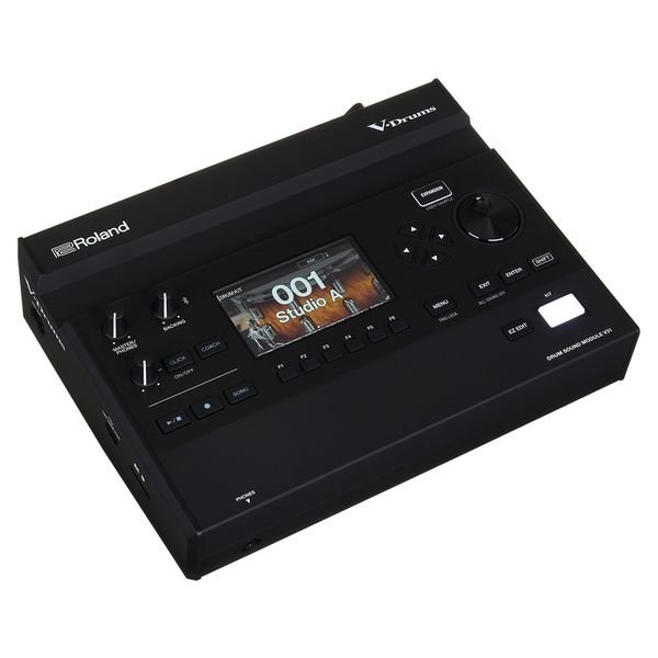 Face arrière du Roland V31 : nappe, entrées jack, USB-C, MIDI
