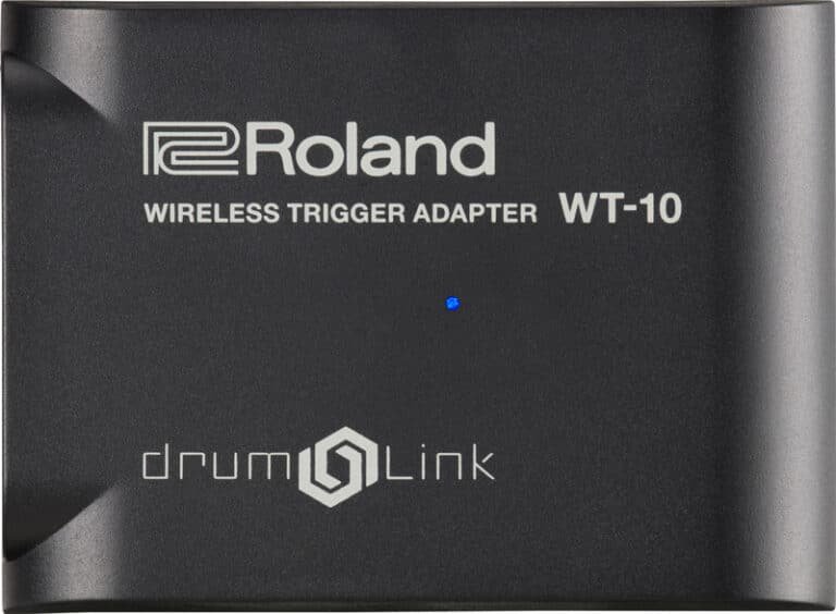 Façade du boßtier Roland WT-10 avec logo DrumLink et voyant bleu