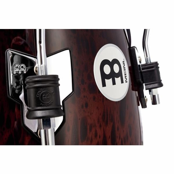 Détail de la finition loupe Brown Burl de la Meinl Professional