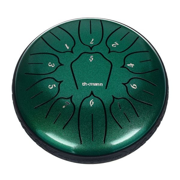 Thomann Tongue Drum 6" Lotus JG : mini tongue drum 11 notes vert émeraude